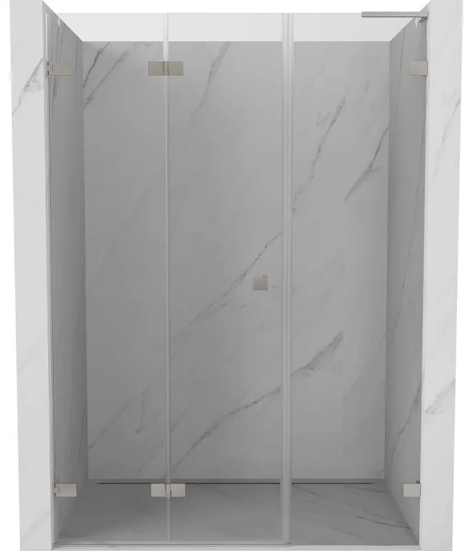 Mexen Lunar-F L drzwi prysznicowe składane lewe 115 cm, transparent, nikiel szczotkowany - 836SL-115-050-97-00-L