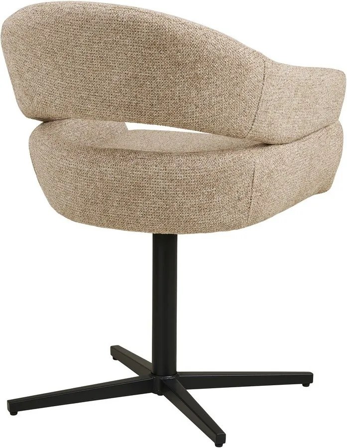 Beżowy tapicerowany fotel jadalniany z podłokietnikami Dover – House Nordic