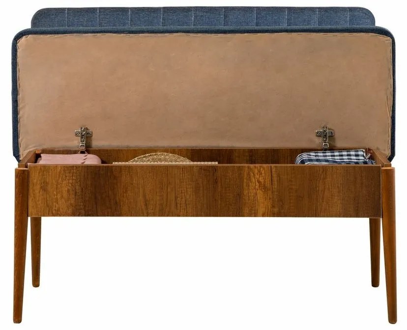 Ławka Vina Dark Blue and Walnut