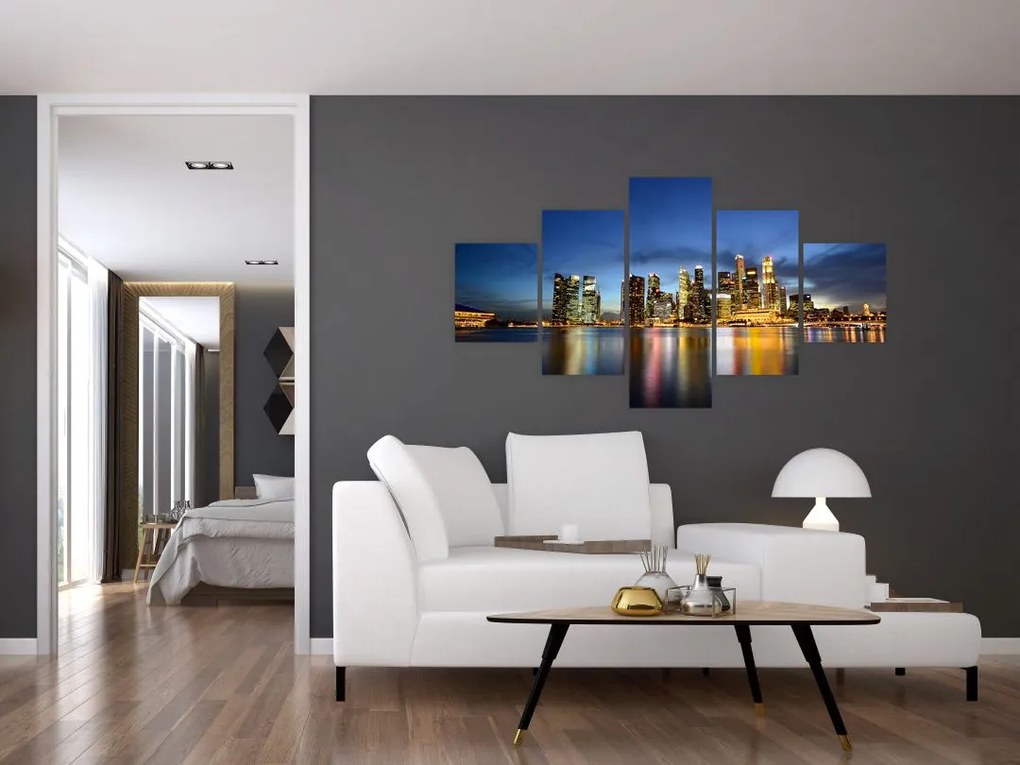 Obraz miasta nocą (125x70 cm)