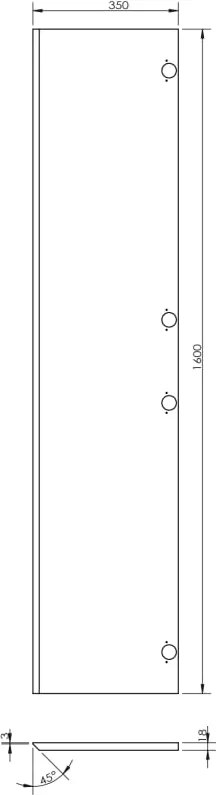 Mexen Orio słupek łazienkowy 35 cm, 1 drzwi, biały połysk - 91A11-03016-1-BF00