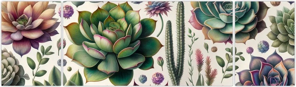 Obraz - Sukulenty (170x50 cm)