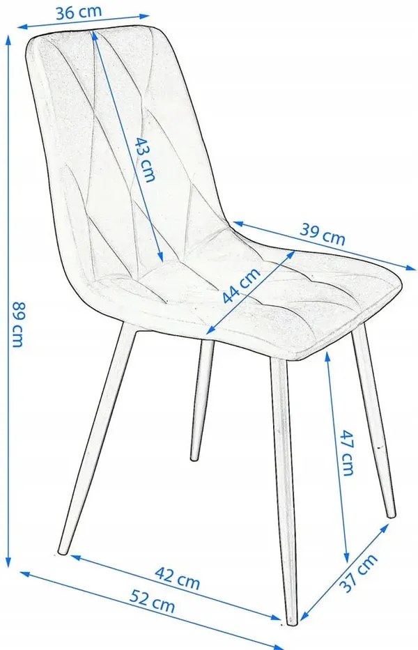 Musztardowe pikowane krzesło welurowe R9-L28