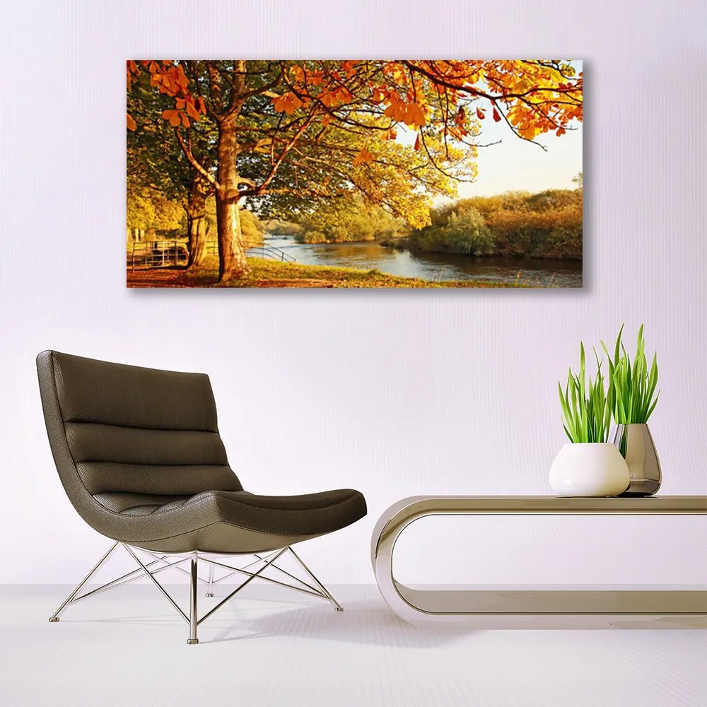 Obraz canvas Drzewo nad Lustrem Jeziora