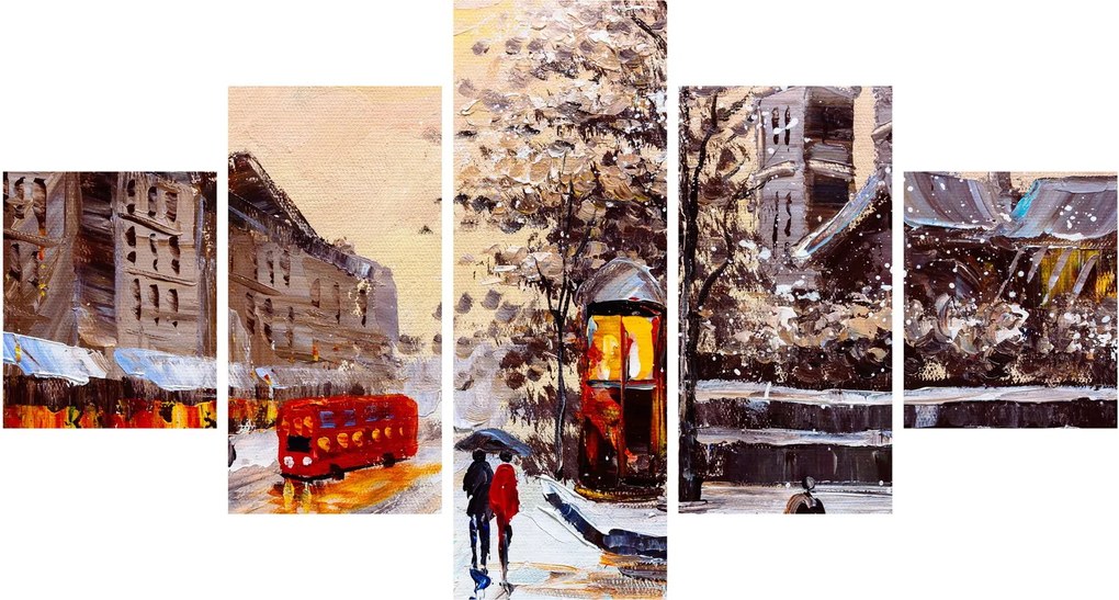 Obraz - Obraz miasta zimą (125x70 cm)