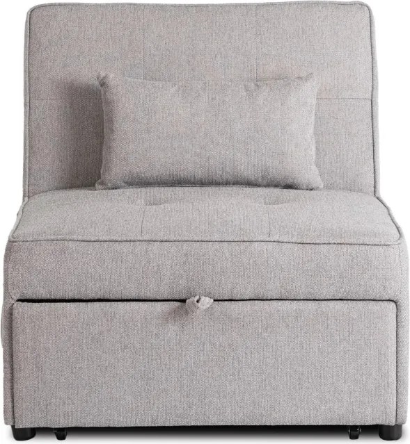 Fotel Wypoczynkowy Rozkładany IBERIS 80 cm Szary Tapicerowany Nowoczesny