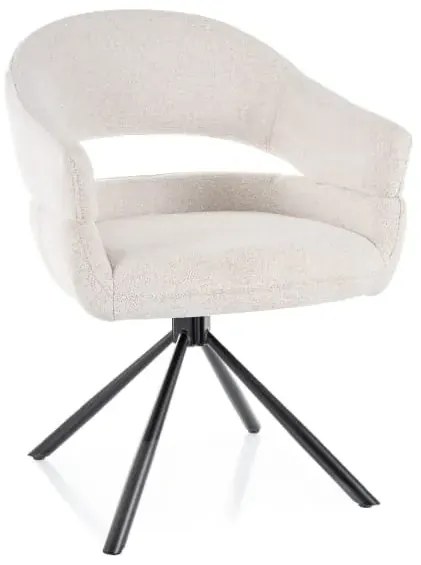 Krzesło z podłokietnikami BORGO jasny beż obrotowe SIGNAL