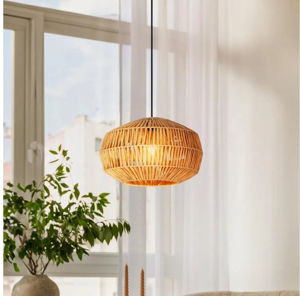 Eglo 44143 - Lampa wisząca na lince SHELDON 1xE27/40W/230V brązowa