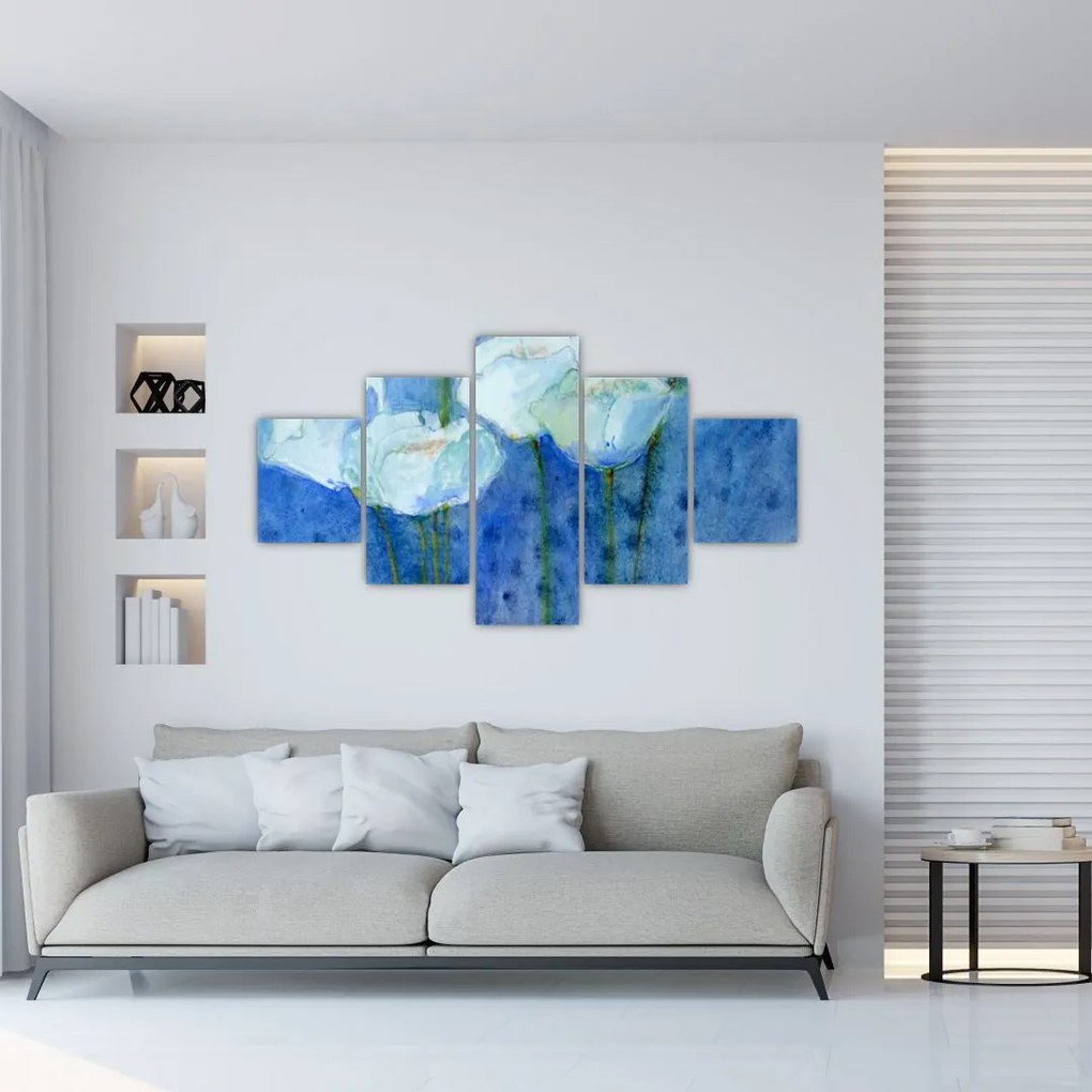 Obraz - Białe tulipany (125x70 cm)