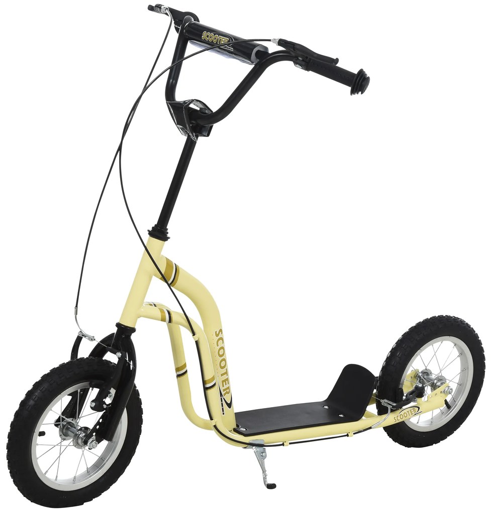 HOMCOM Hulajnoga miejska dla dzieci Opony pneumatyczne Regulowana kierownica Aluminiowa Czarna | Aosom PL