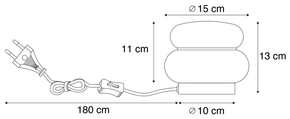 Lampa stołowa Japandi beżowa z opalowym szkłem 15 cm - KumoJapandi Oswietlenie wewnetrzne