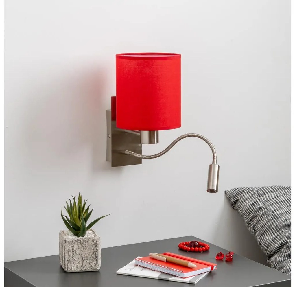 Brilagi - LED Kinkiet NUBILA 1xE27/25W/230V + LED/3W chrom/czerwony
