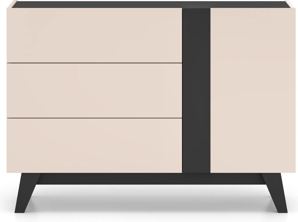 Komoda 120 cm Freshion 04, kaszmir / czarny