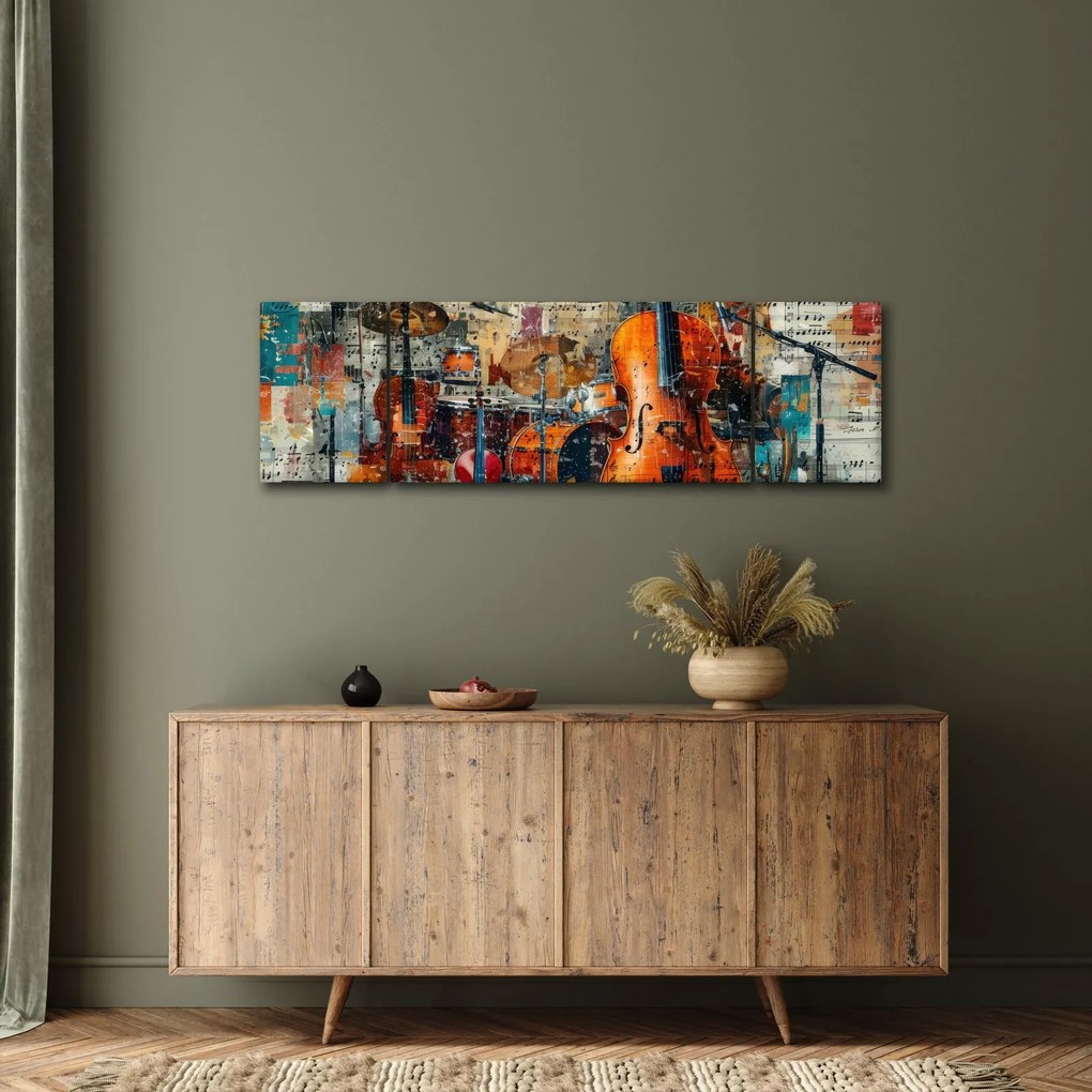 Obraz - Instrumenty muzyczne (170x50 cm)