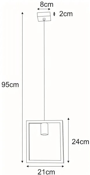 Pojedyncza lampa wisząca geometryczna - S095-Natsa