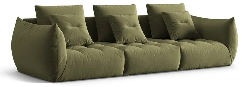 Jasnozielona aksamitna sofa 332 cm Bloom – Micadoni