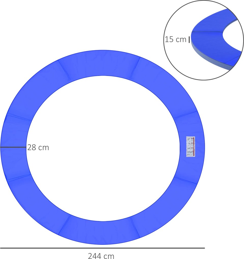 Outsunny Osłona na Sprężyny do Trampoliny 244cm Akcesoria Bezpieczeństwa Kolor Niebieski | Aosom PL