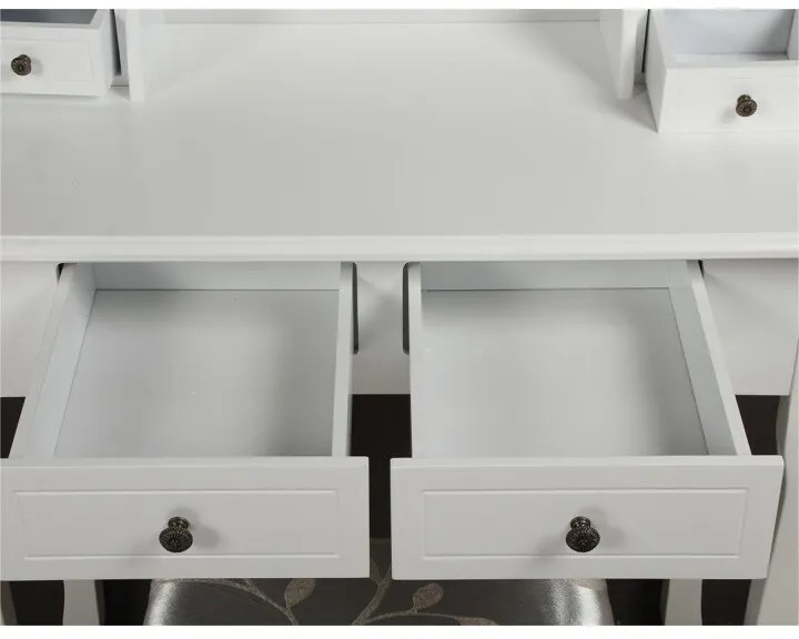 Ozdobny stolik ze stołkiem RODES NEW, biały