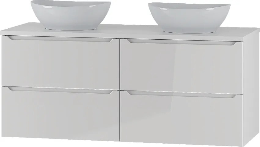 Biały Zestaw do Łazienki 120cm Szafka Blat Umywalka Etna