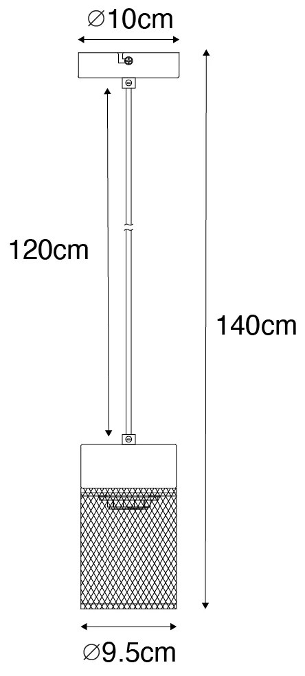 Industrialna lampa wisząca czarna - Jim