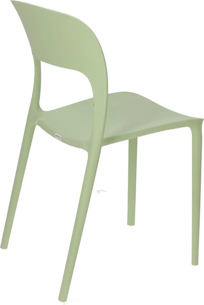 Zielone minimalistyczne krzesło sztaplowane szałwia H5-Z34