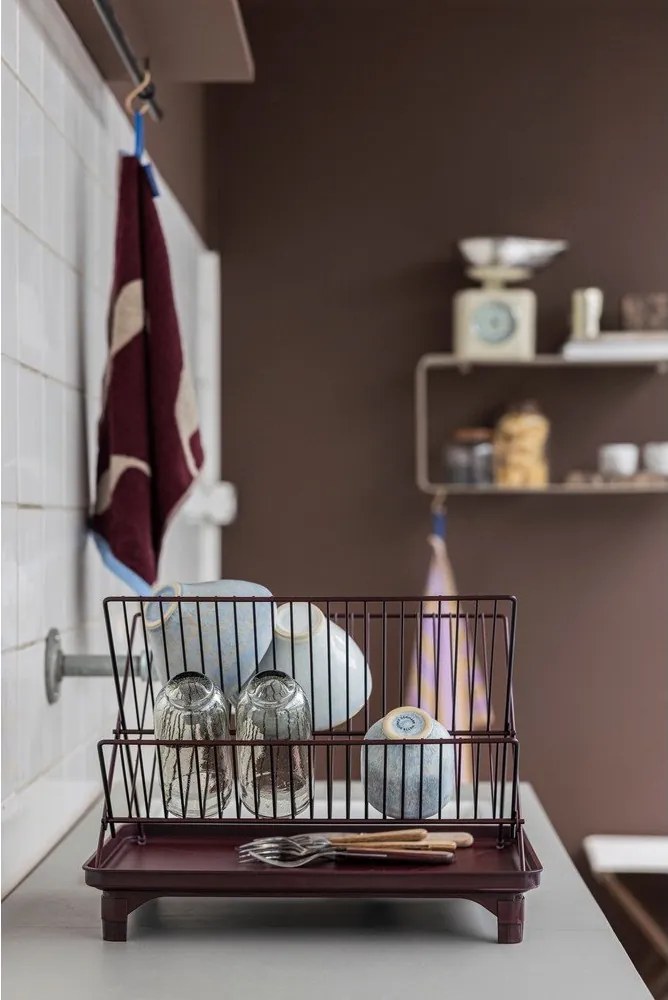 Bordowy ociekacz dwupiętowy 42x29 cm Dry-It – Mette Ditmer Denmark