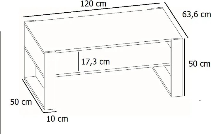 Nowoczesna ława kawowa do salonu beton + czarny E8-C33