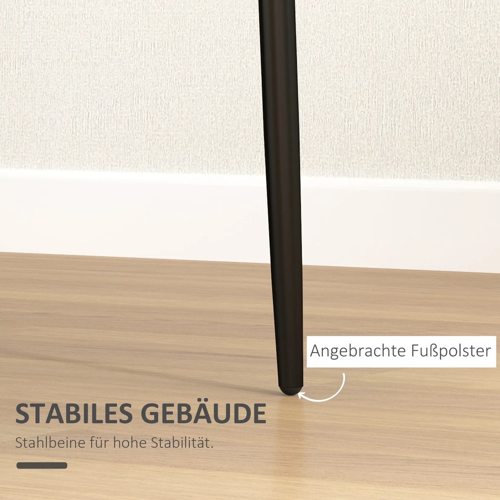 HOMCOM Zestaw 4 krzeseł do jadalni, beznarżnikowy design, tapicerka z tkaniny, metalowe nogi, czarne