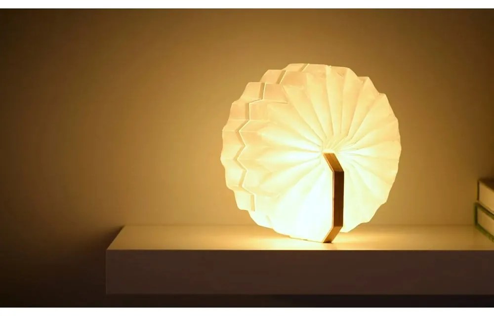 Brązowo-jasnobrązowa lampa stołowa LED ze ściemniaczem (wysokość 3,5 cm) Accordion – Gingko