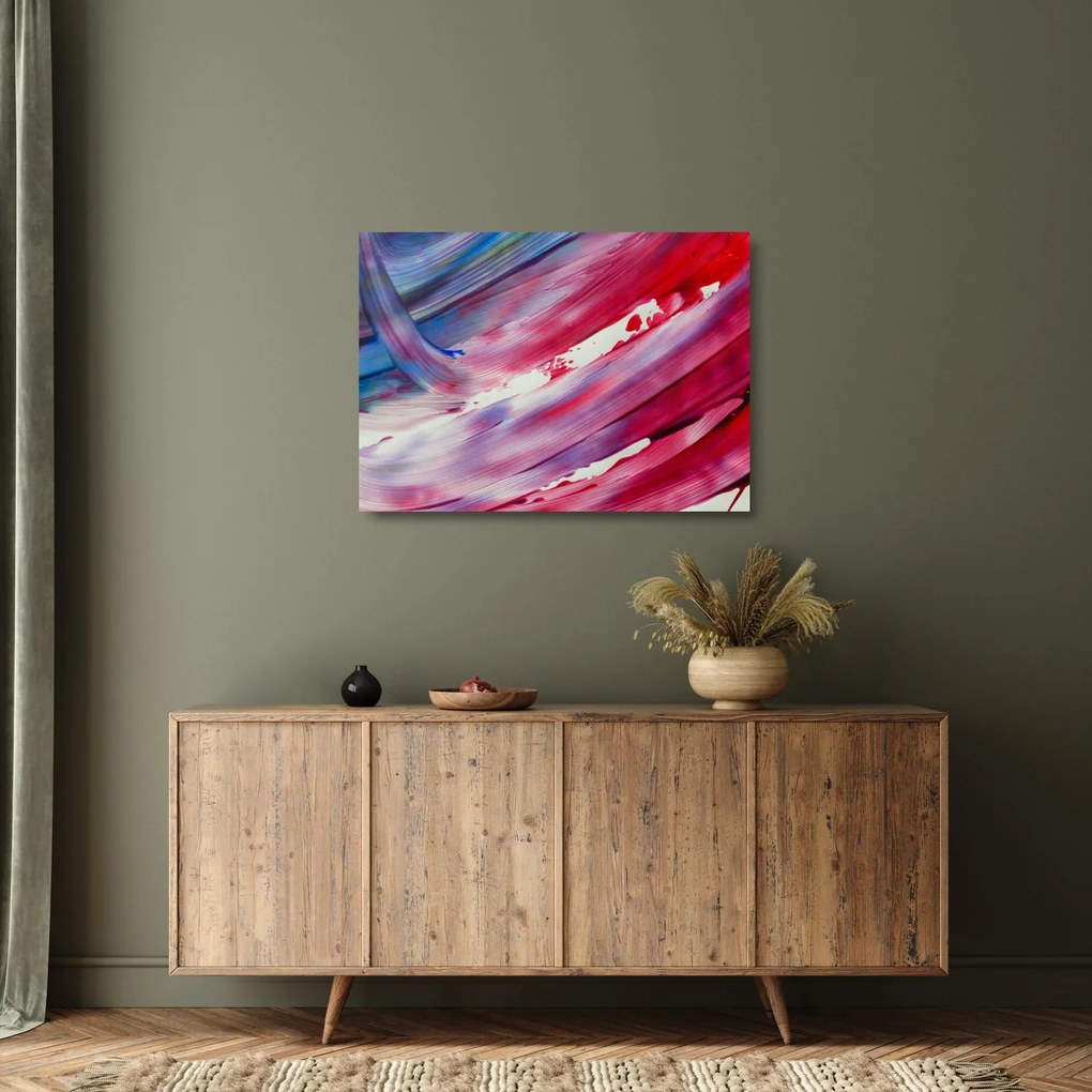 Obraz na szkle - różowo - niebieskie kolory (70x50 cm)