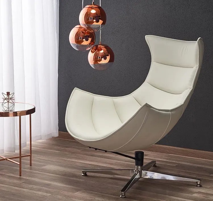 Obrotowy fotel wypoczynkowy ze skóry ekologicznej K7-M72