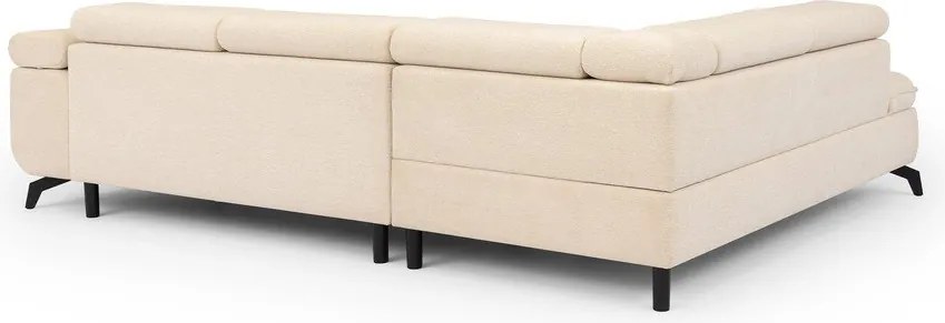 Kremowy narożnik z tkaniny szenilowej (lewostronny/w kształcie litery L) Marbeya – Ropez