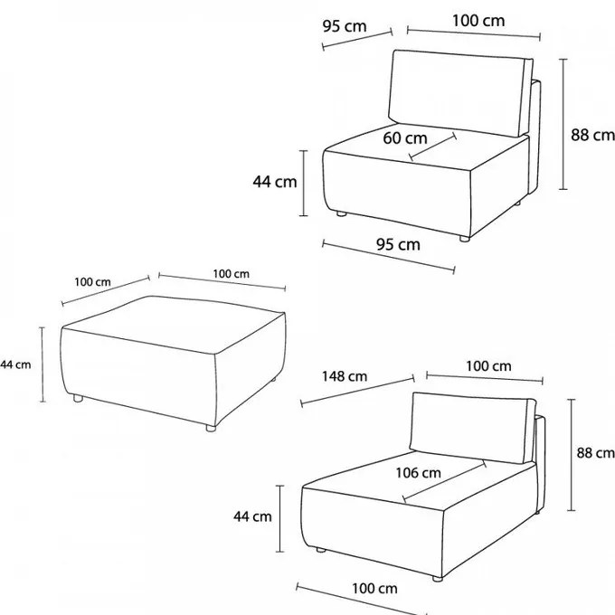 Sztruksowy narożnik (strona zmienna) Nihad modular – Bobochic Paris