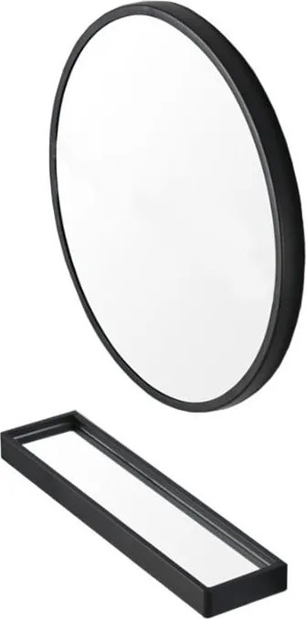 Okrągłe lustro ścienne Messa z półką 70 cm