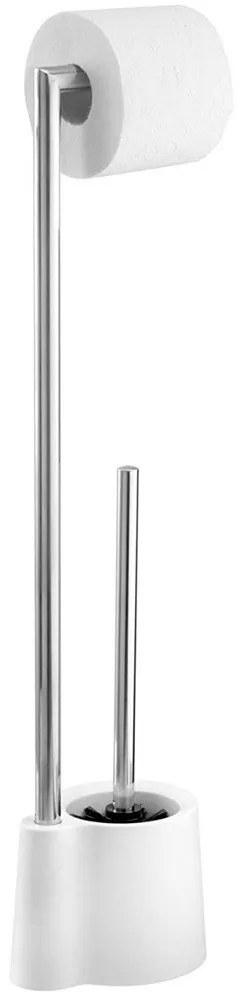 Stojak na papier toaletowy ze szczotką do WC i pojemnikiem, elegancki zestaw łazienkowy - WENKO