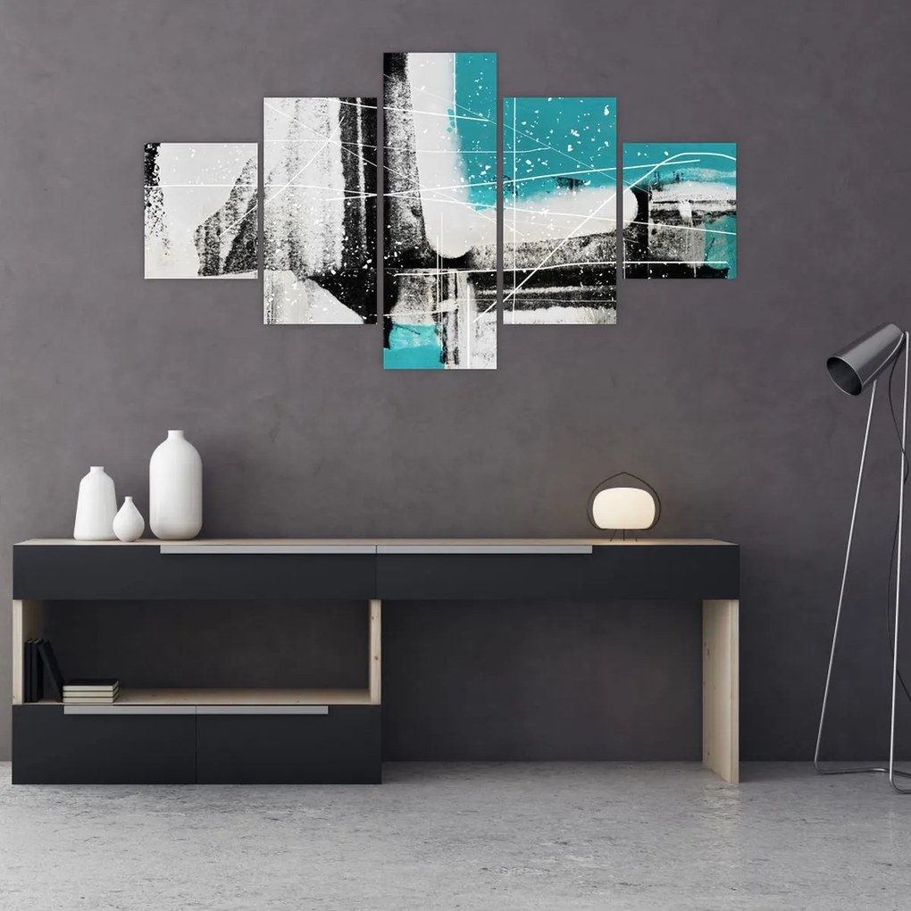 Obraz - Turkusowa abstrakcja (125x70 cm)