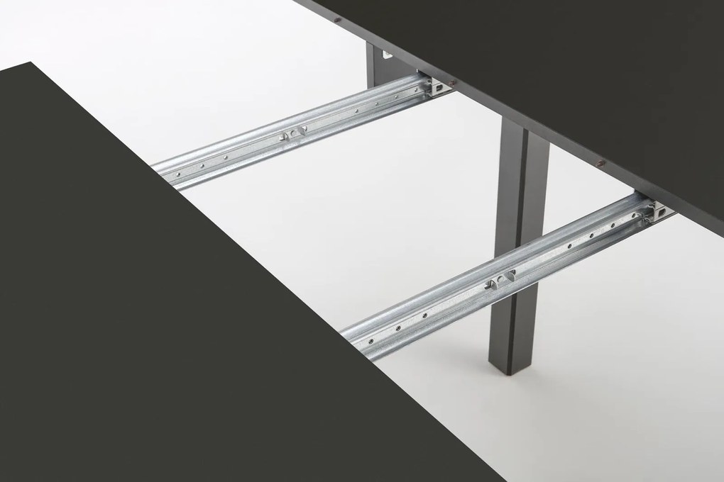 Czarny rozkładany stół z okrągłym blatem Ringo