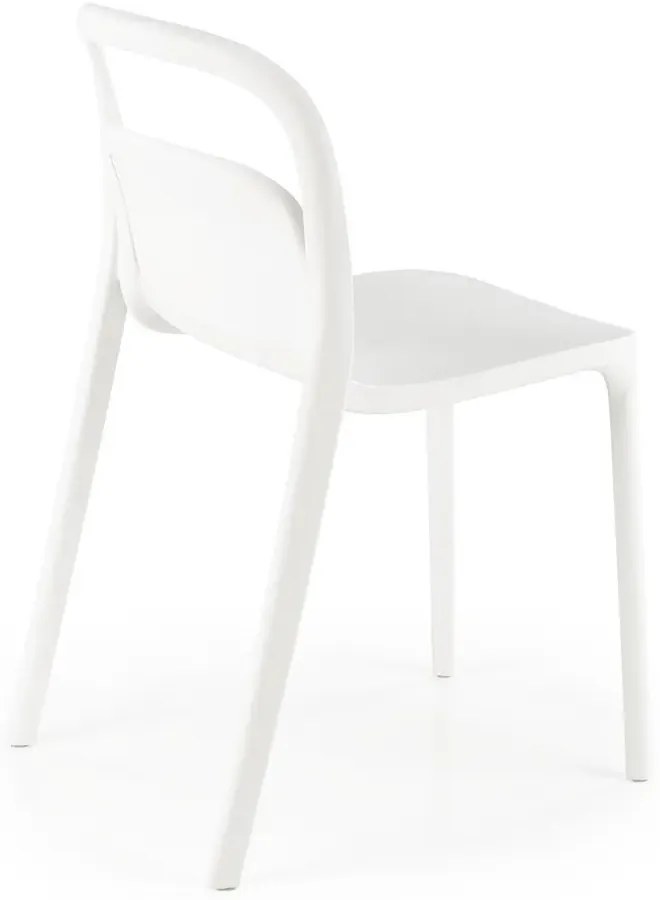 Białe minimalistyczne krzesło ogrodowe sztaplowane R3-S72