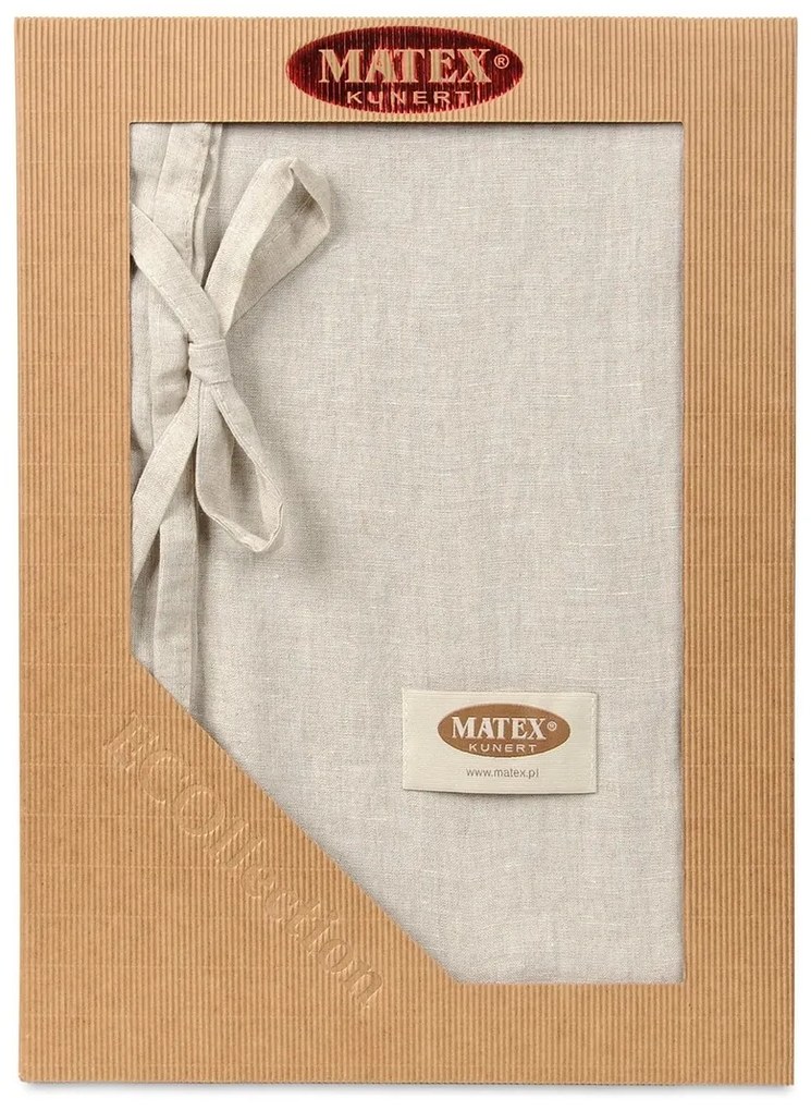 Pościel z mieszanki bawełny i lnu, jasnobeżowy, 160 x 200 cm, 2 szt. 70 x 80 cm