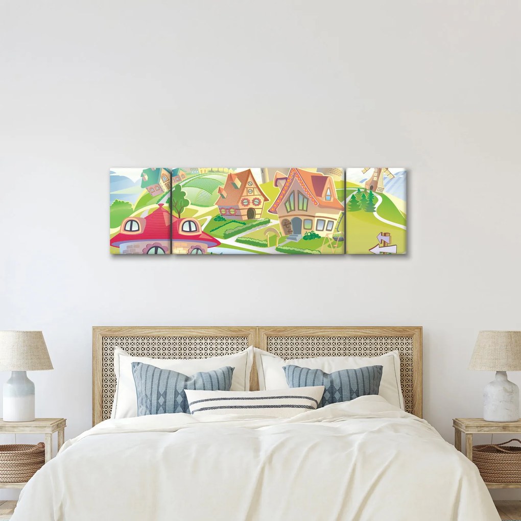 Obraz - Kolorowe miasteczko (170x50 cm)