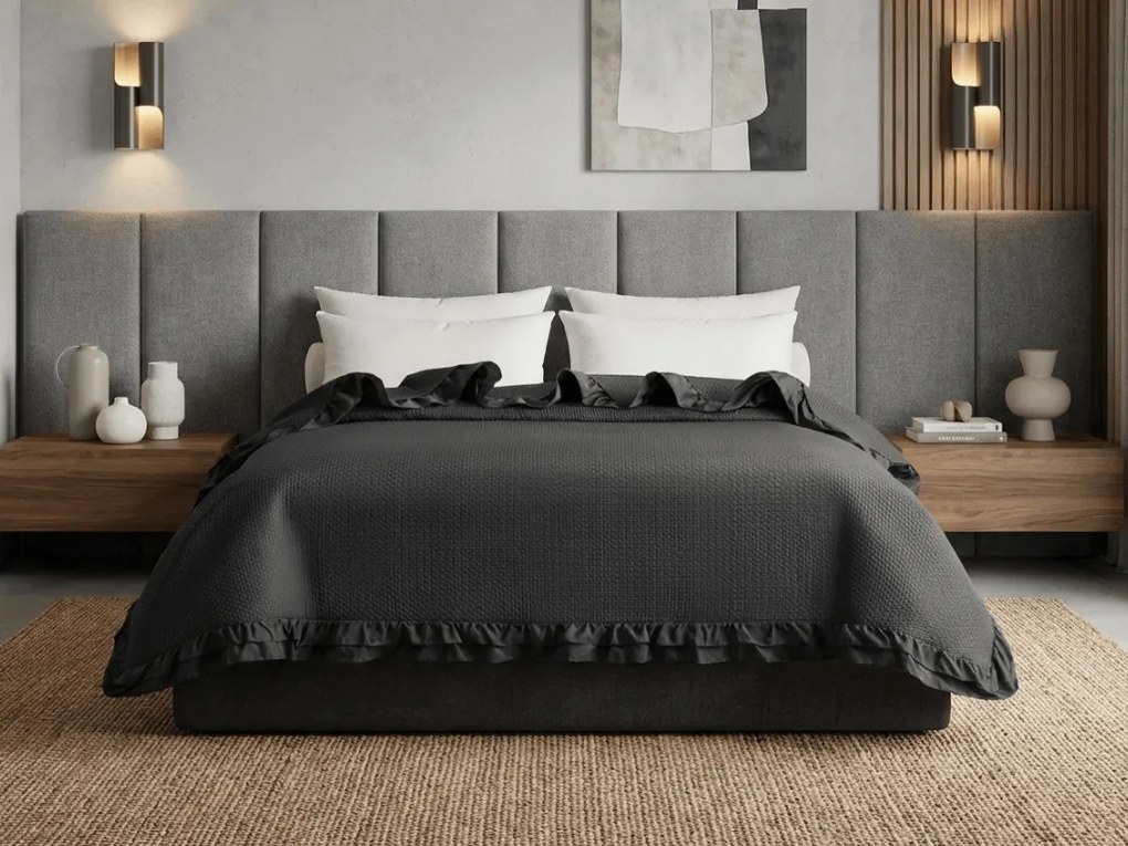 Narzuta na łóżko MONTEGO, czarna Rozmiar: 200 x 220 cm