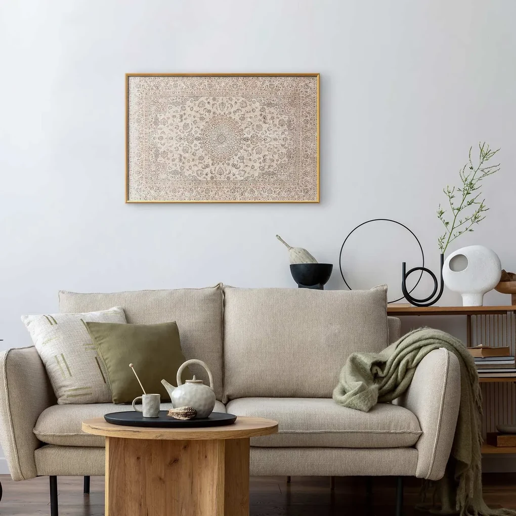 Plakat Piaskowy dywan 30x21 cm z ramą złotą bez marginesu ARTGEIST B