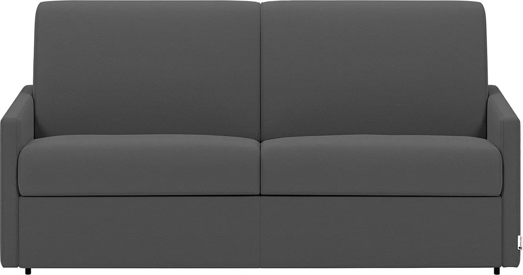 Kanapa 2-osobowa rozkładana typu express z szarej tkaniny z siedziskiem z pianki z pamięcią kształtu - Powierzchnia spania 120 cm - Materac 18 cm CALIFE