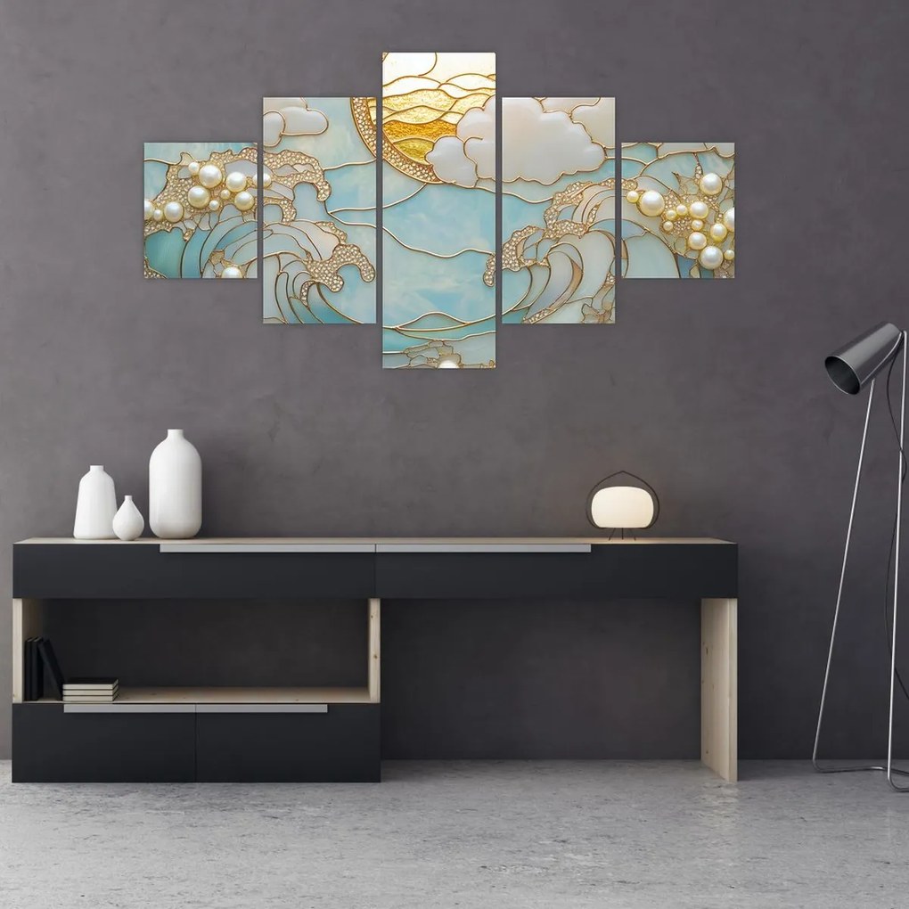 Obraz - 3D perły w oceanie (125x70 cm)