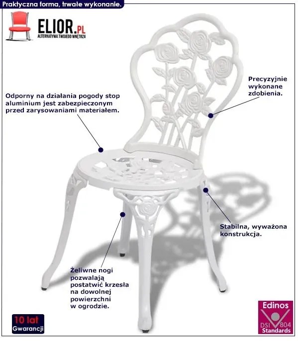Zestaw metalowych krzeseł ogrodowych W4-B19