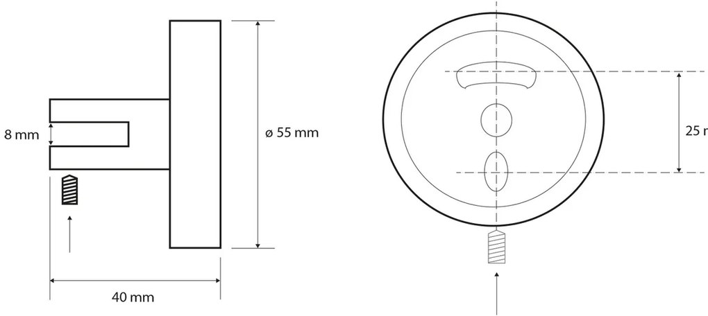 SAPHO XR009 X-Round uchwyty półki szklanej 8 mm,  srebrny
