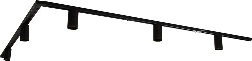 Nowoczesny system oświetlenia szynowego z 5 czarnymi reflektorami jednofazowymi GU10 50 mm - Iconic Ruby