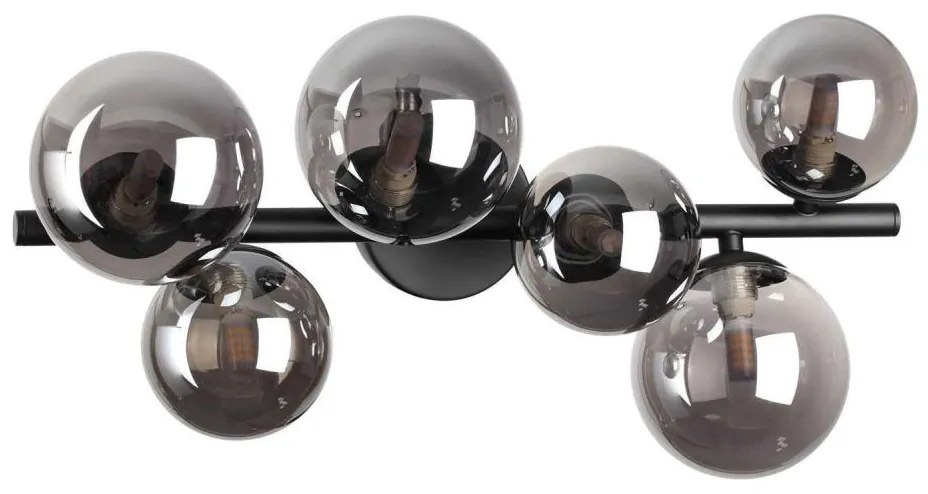 Ideal Lux - LED Żyrandol natynkowy PERLAGE 6xG9/3W/230V 49 cm czarny/dymny