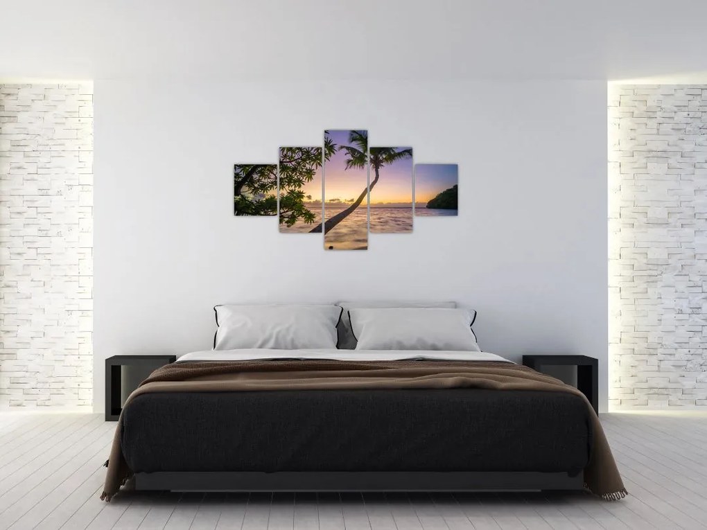 Obraz palmy na plaży (125x70 cm)