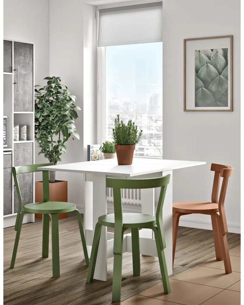 Rozkładany stół z białym blatem 76x28 cm Papillon – TemaHome